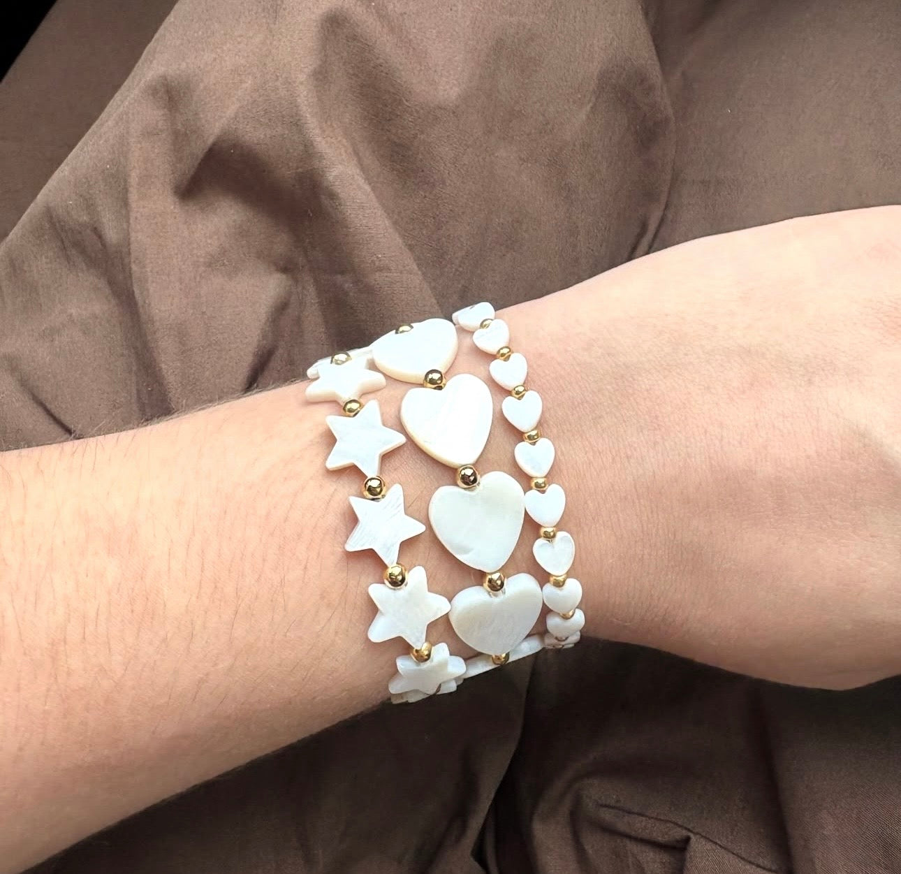 Corazones grandes de nacar