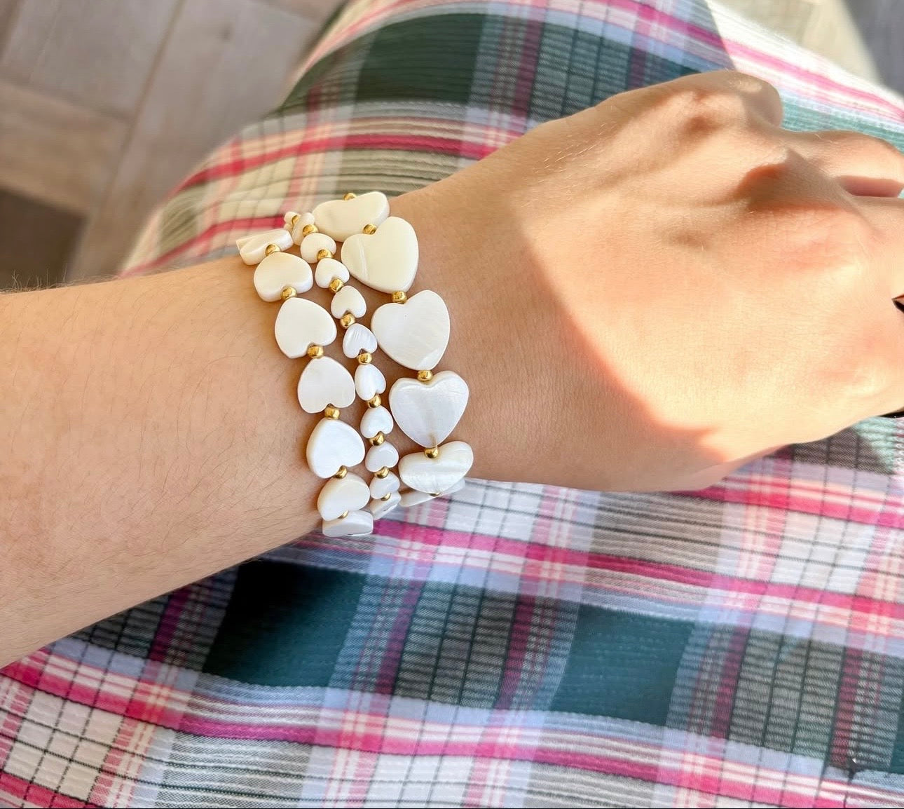 Corazones grandes de nacar